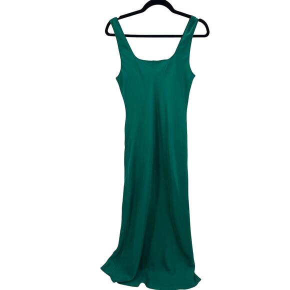 Banana Republic Dress Satin Twill Slit Maxi Women's Size Small Green NWT - Picture 6 of 12